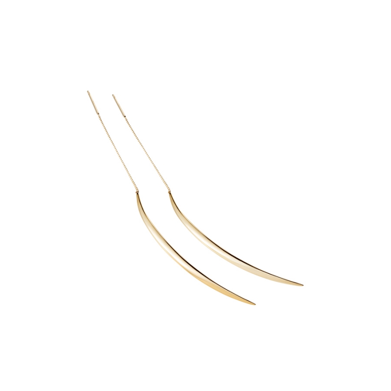 Willow leaf chain earring Set 14k gold