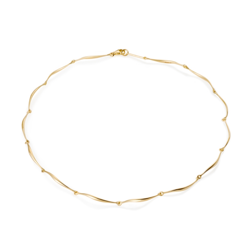 Willow leaf necklace 14k gold