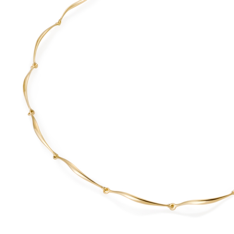 Willow leaf necklace 14k gold