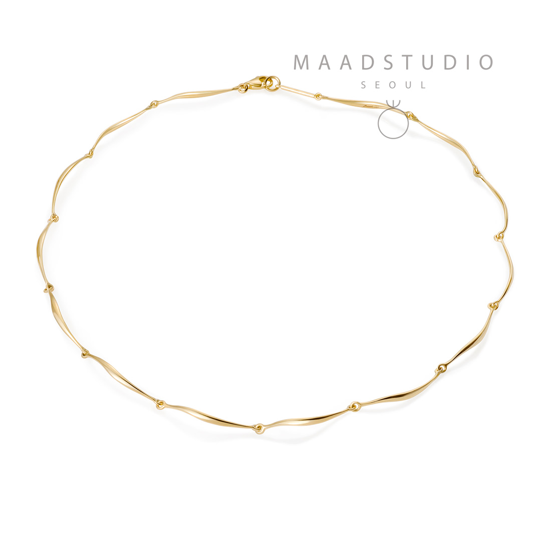 Willow leaf necklace 14k gold