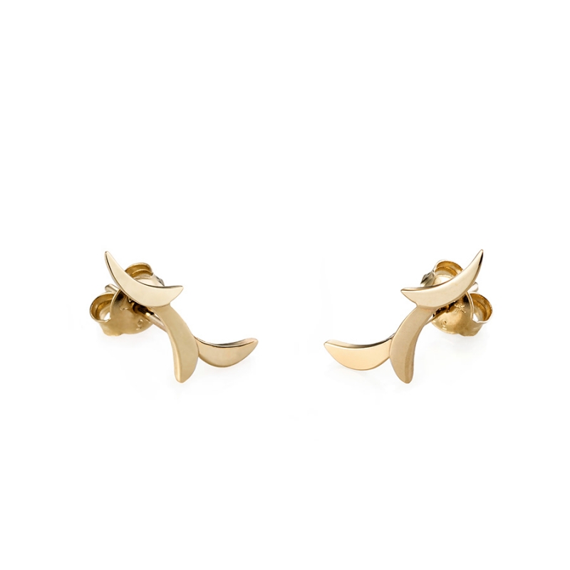 Orchid II earring 14k gold