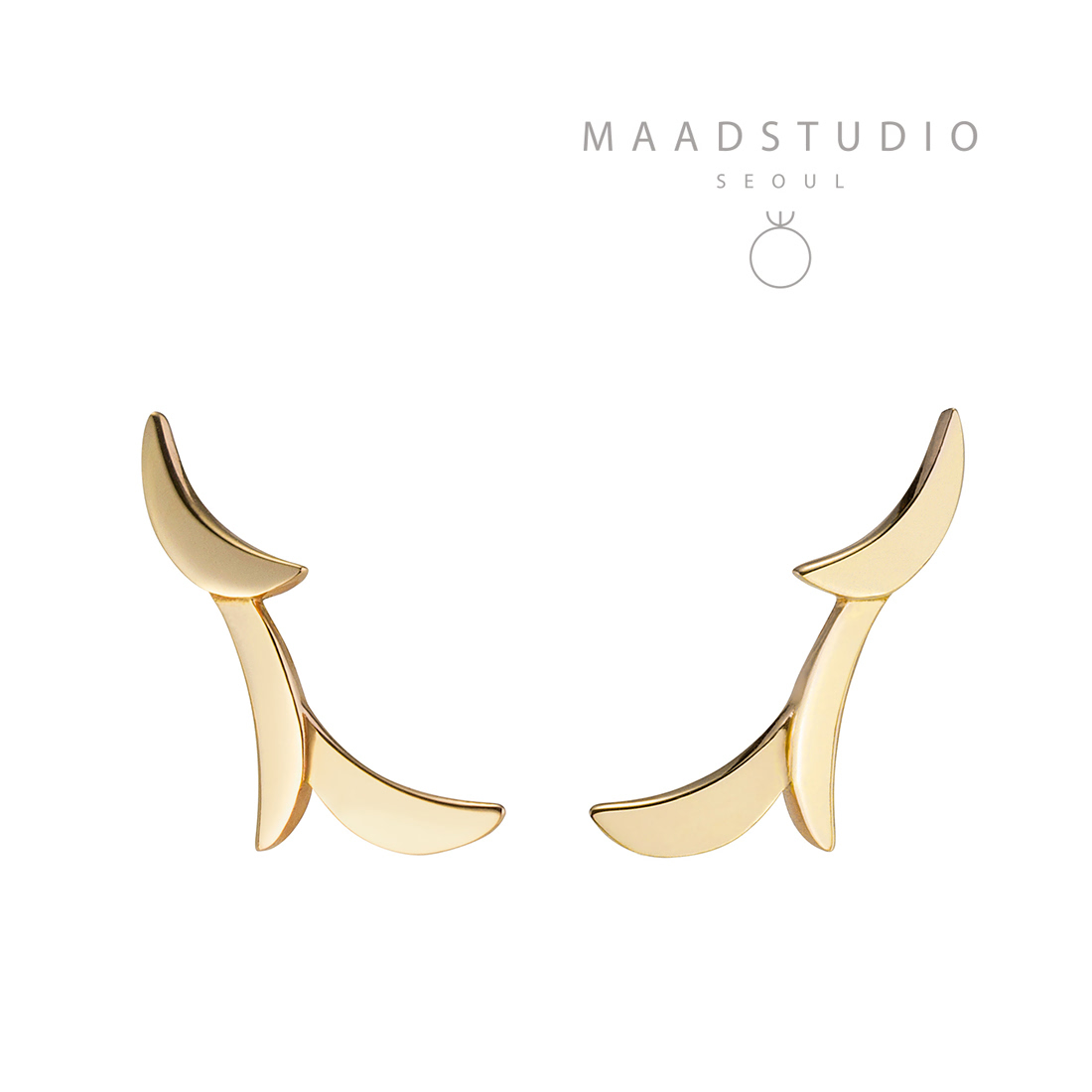 Orchid II earring 14k gold