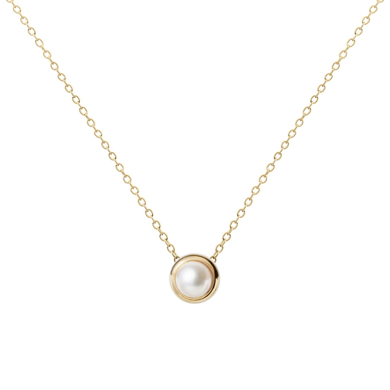 Donguri necklace (S) 14k gold pearl