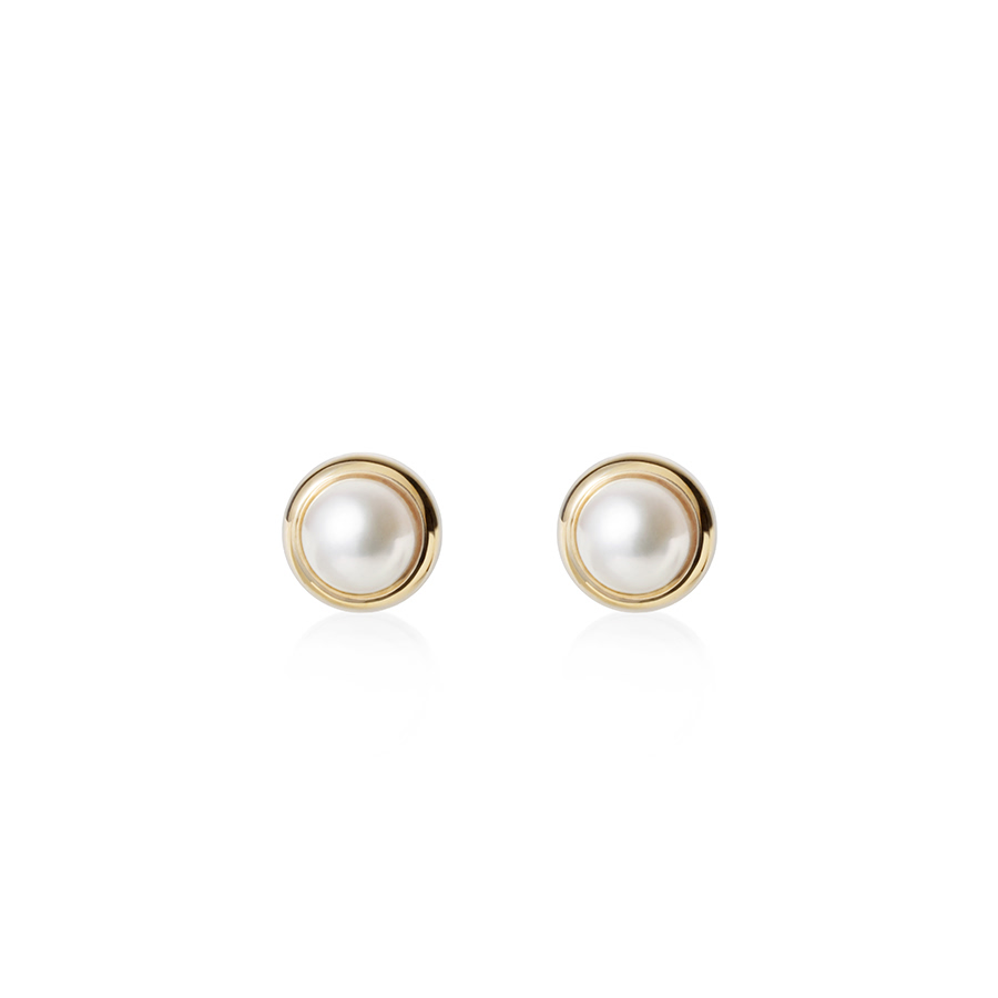 Donguri earring 14k gold pearl