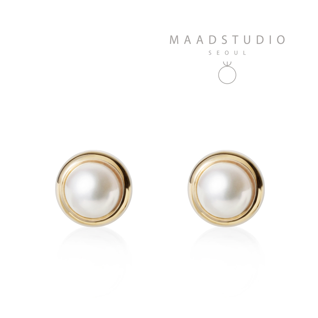 Donguri earring 14k gold pearl