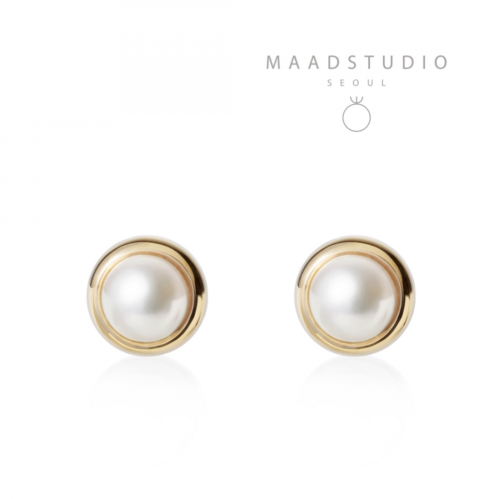 Donguri earring 14k gold pearl