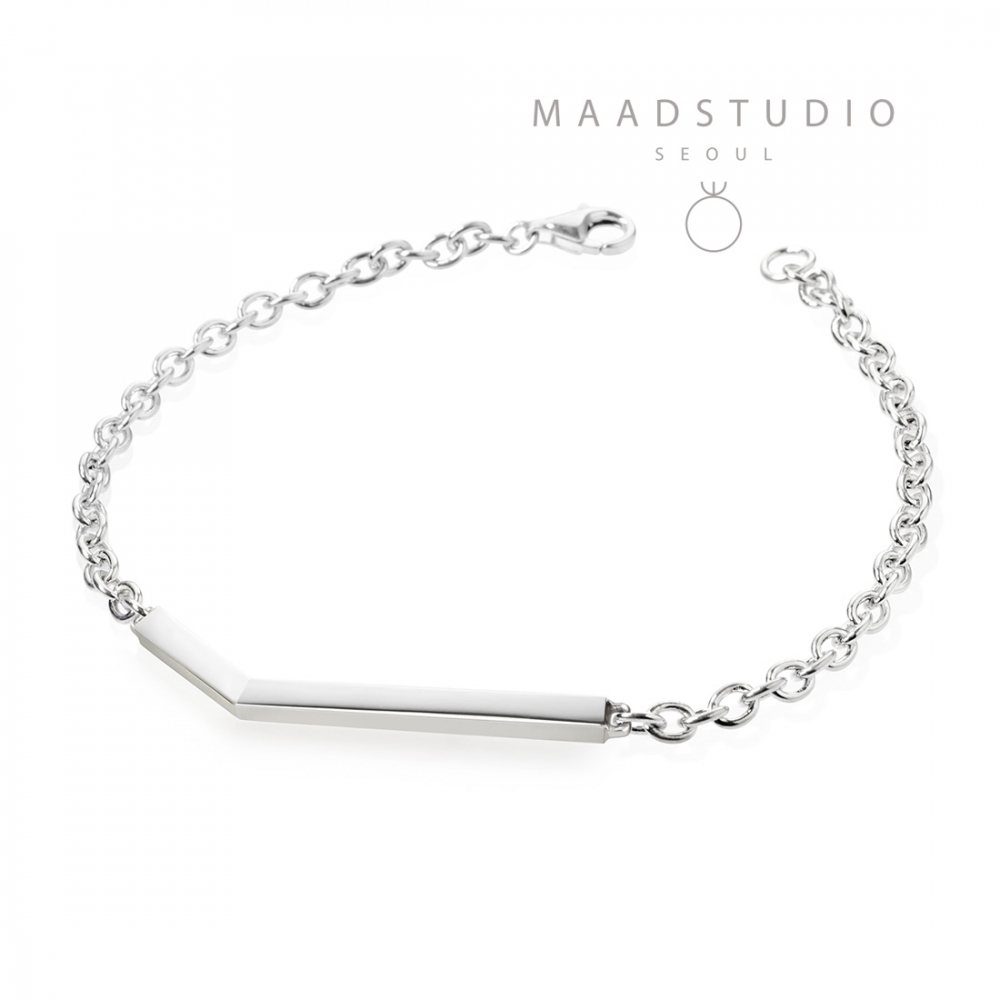 Check II bracelet (L) 3mm Sterling silver