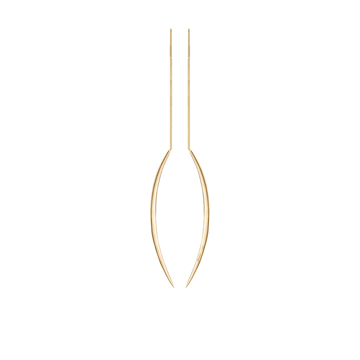 Willow leaf chain earring (S) 14k gold