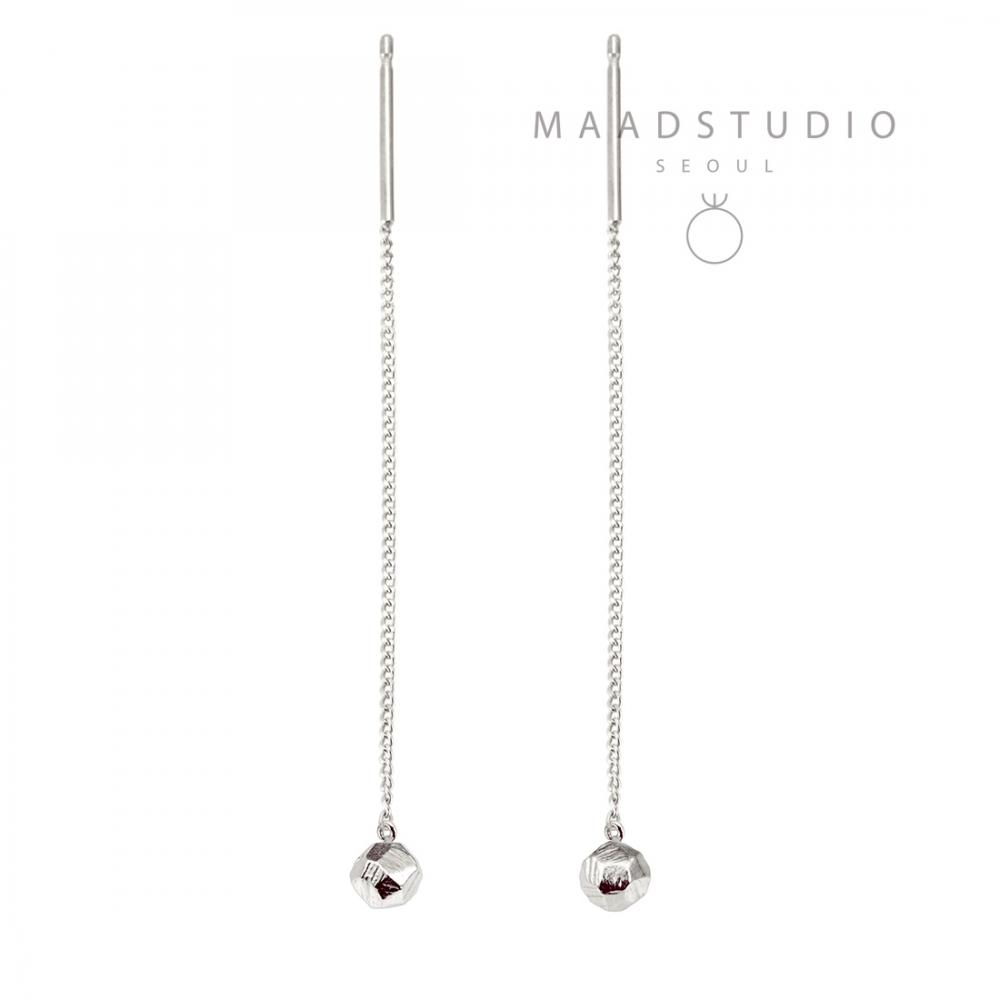 Grit stone drop earring Sterling silver