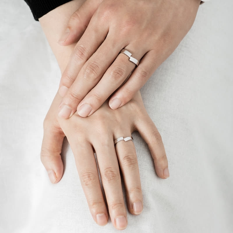 Encounter wedding ring Set (M&S) 14k White gold