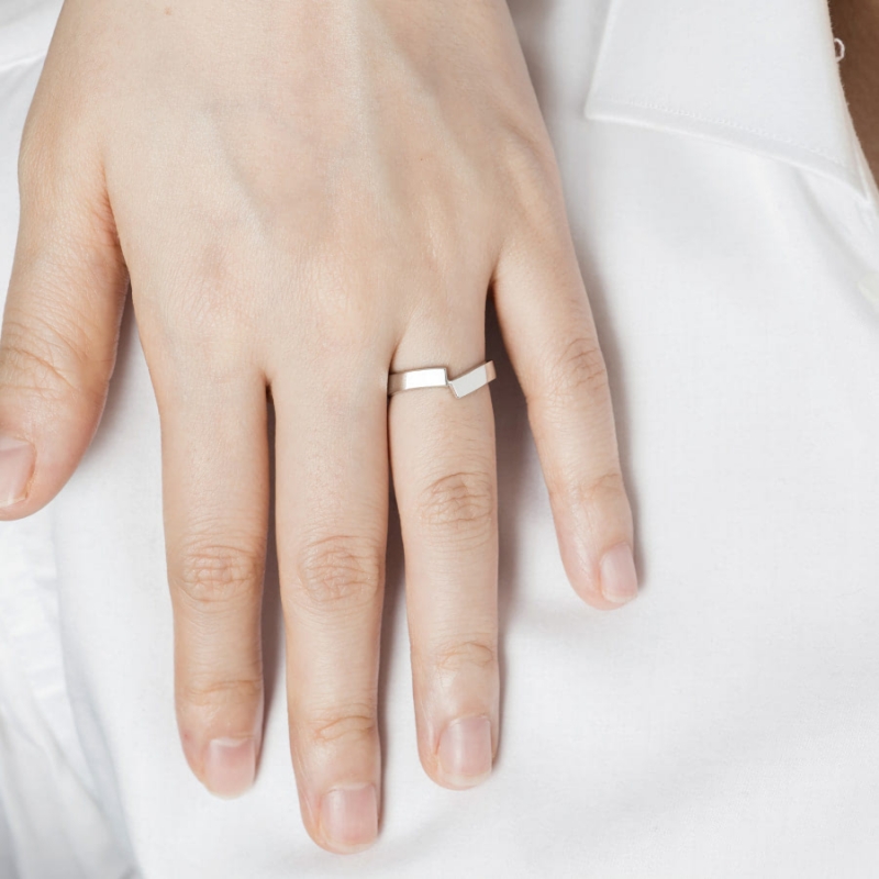 Encounter wedding ring Set (M&S) 14k White gold