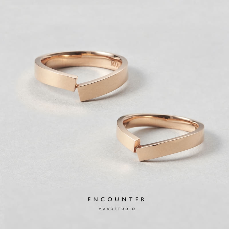 Encounter wedding ring Set (M&S) 14k Red gold