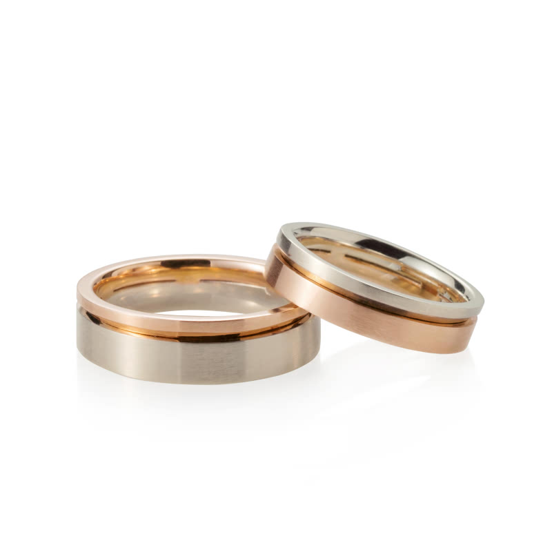 Marge wedding ring Set (L&S) 14k gold combi