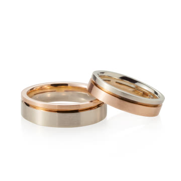 Marge wedding ring Set (L&S) 14k gold combi