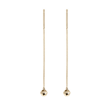 Grit stone drop earring 14k gold