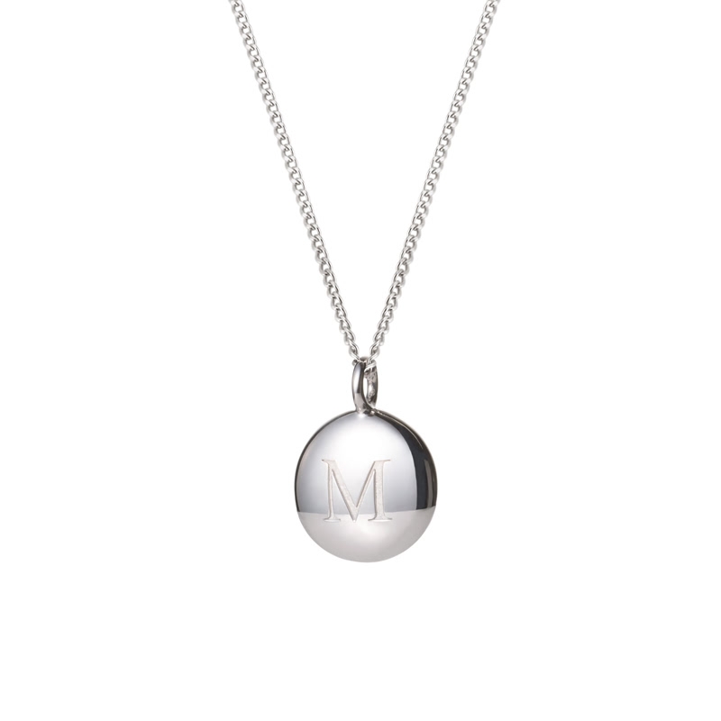 Choco ball Innitial pendant Sterling silver CZ