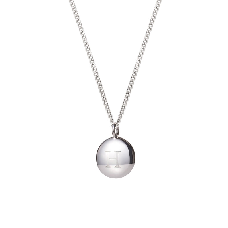 Choco ball Innitial pendant Sterling silver CZ