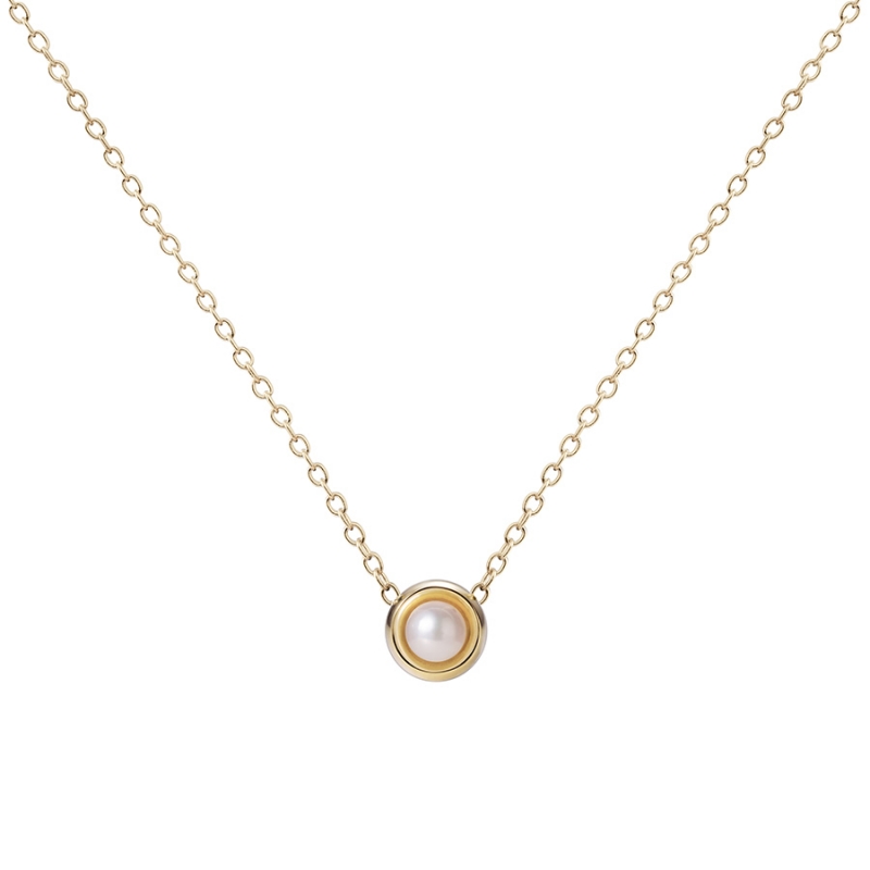 Cheese pendant 14k gold 3mm south sea pearl