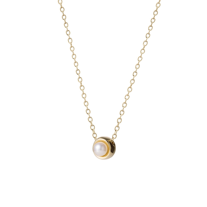 Cheese pendant 14k gold 3mm south sea pearl