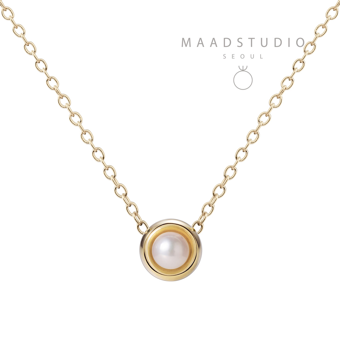 Cheese pendant 14k gold 3mm south sea pearl