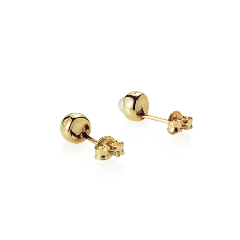 Cheese earring 14k gold 3mm south sea pearl
