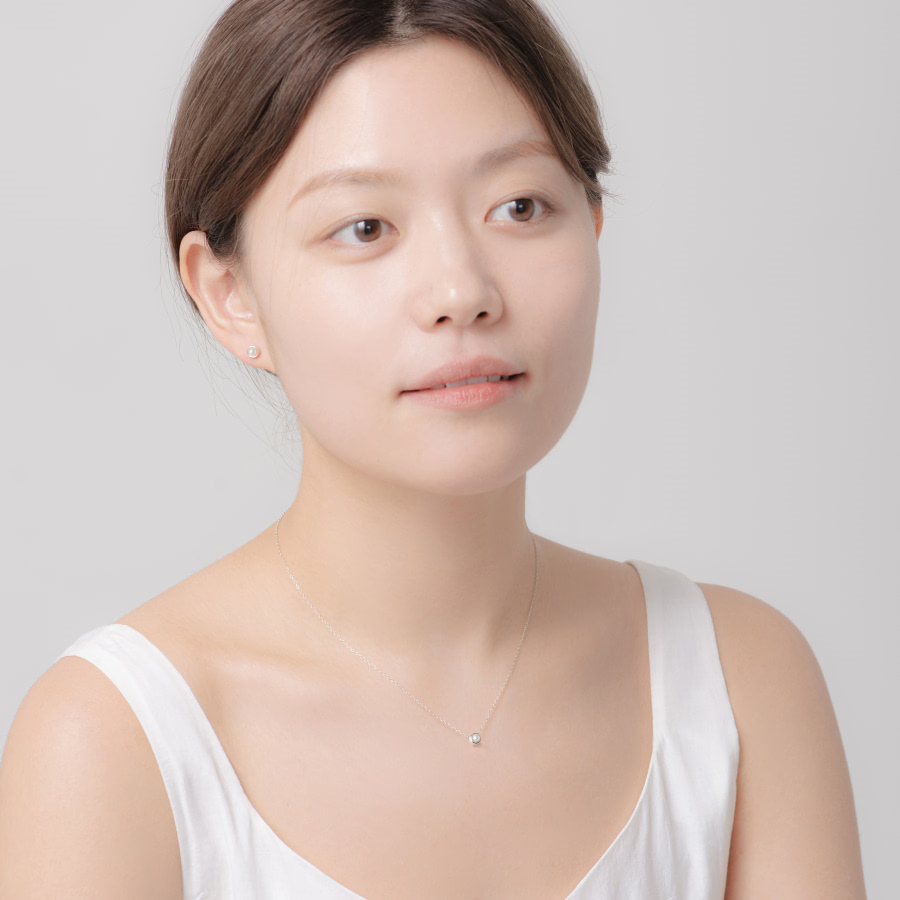 치즈 진주 Set 14k 화이트골드