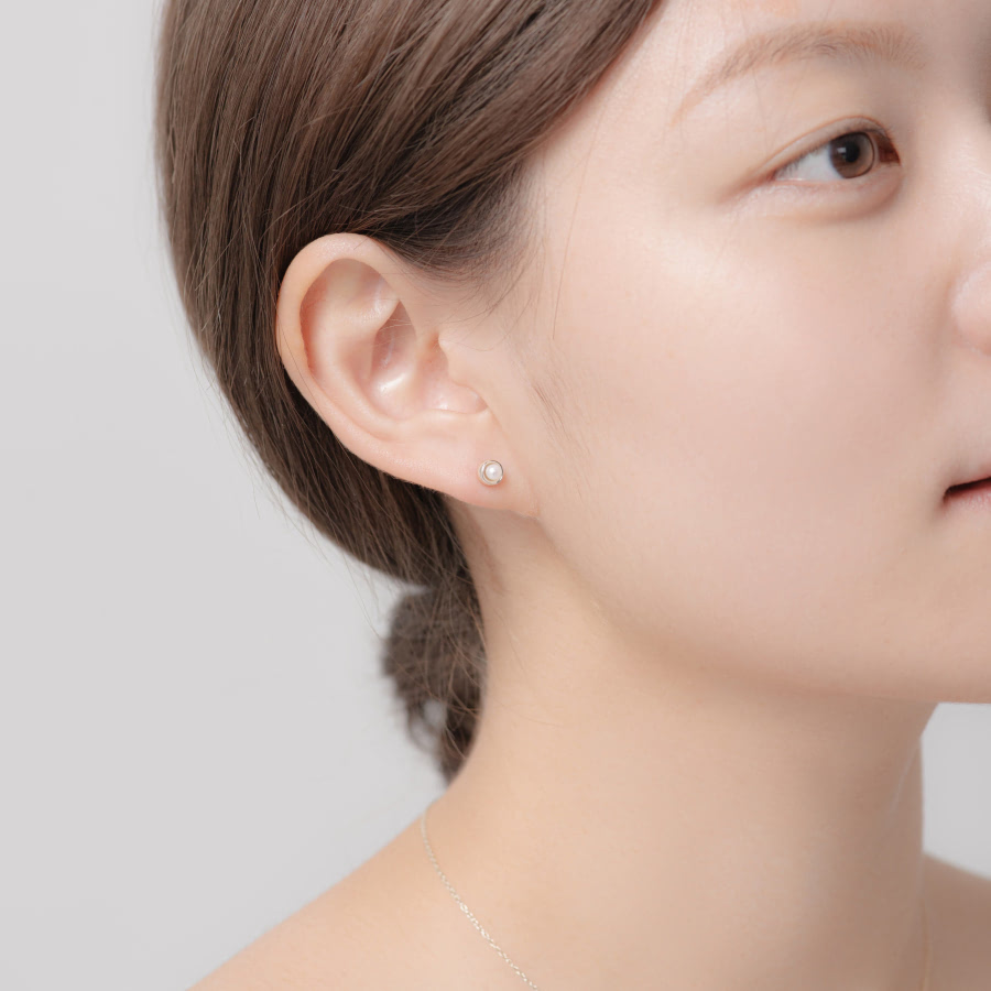 치즈 진주 Set 14k 화이트골드