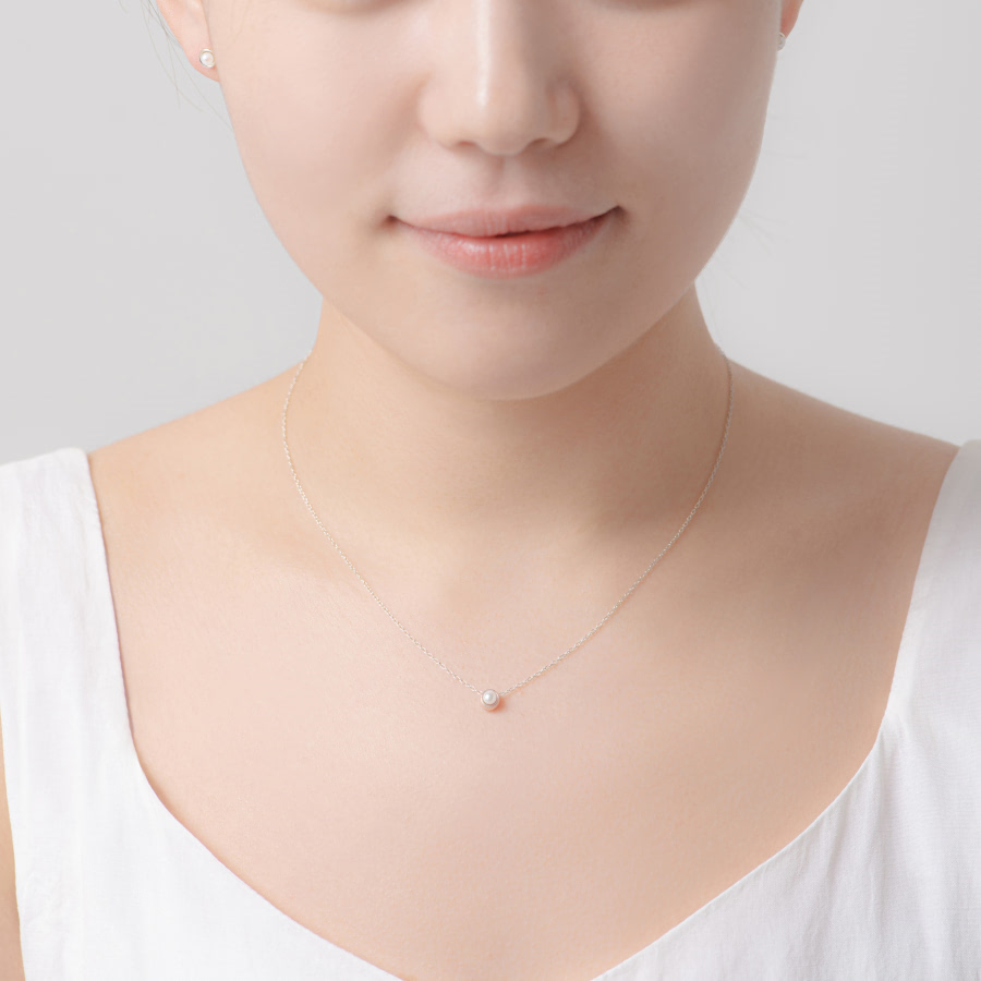 치즈 진주 Set 14k 화이트골드