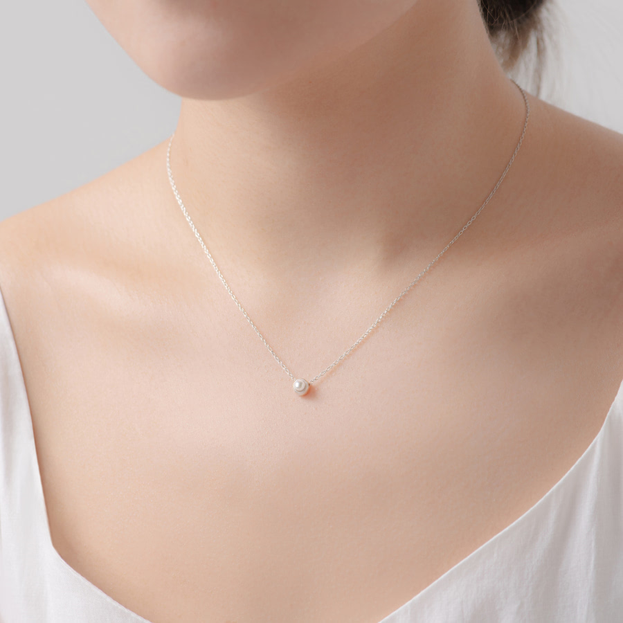 치즈 진주 Set 14k 화이트골드