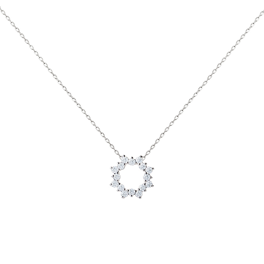 Wreath pendant gold 14k white gold CZ