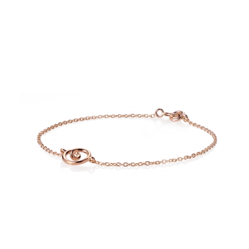Love heart bracelet (S_slim) 14k Red gold