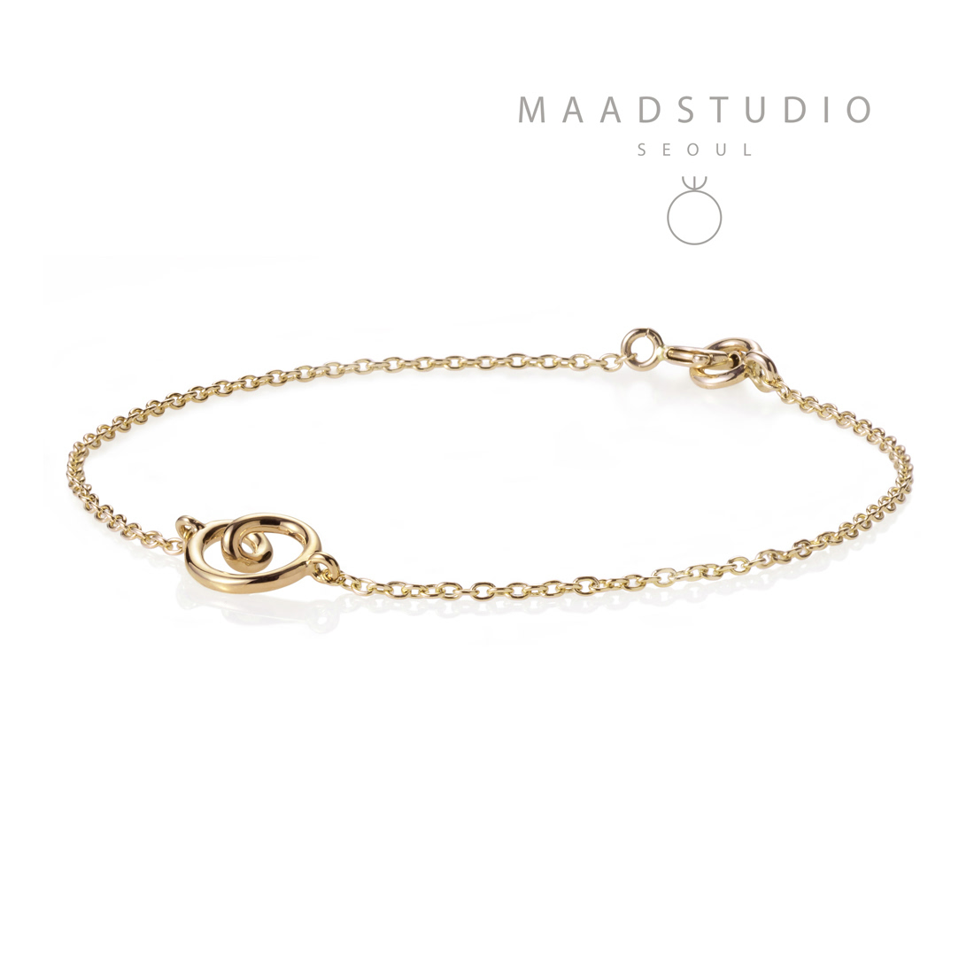 Love heart bracelet (S_slim) 14k gold