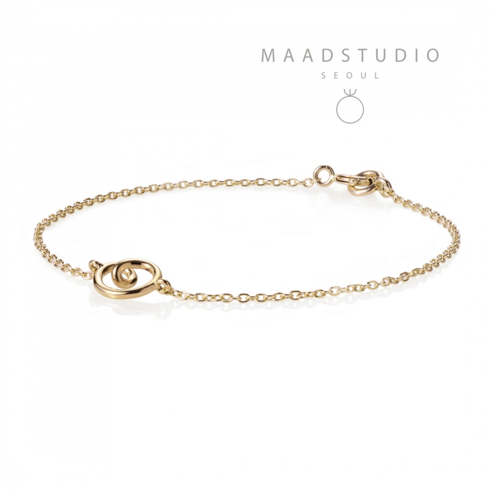 Love heart bracelet (S_slim) 14k gold