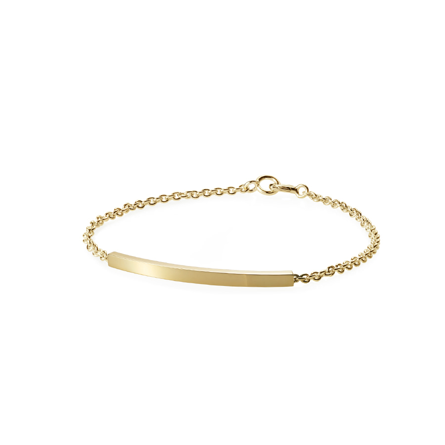 Curved stick Bar Bracelet (S) 14k gold