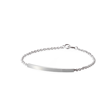 Curved stick Bar Bracelet (S) 14k white gold