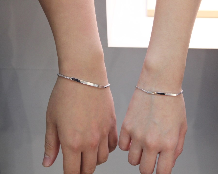 커브드 스틱 팔찌 (소) Silver_925 CZ