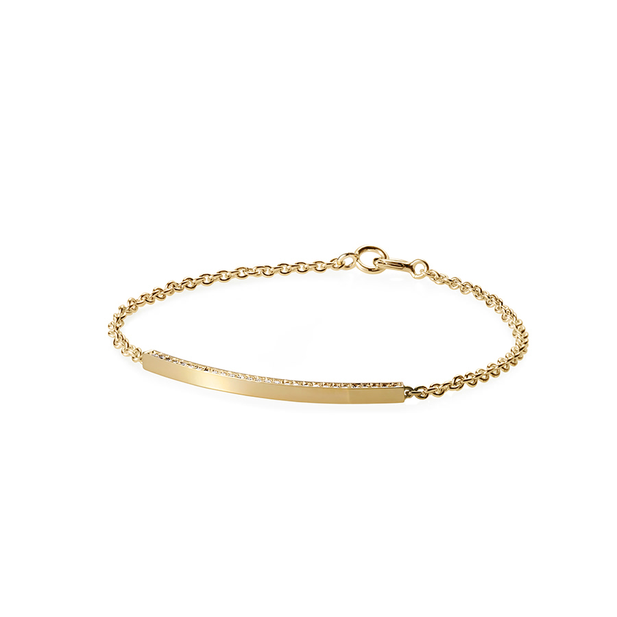 커브드 스틱 팔찌 (소) 14k CZ