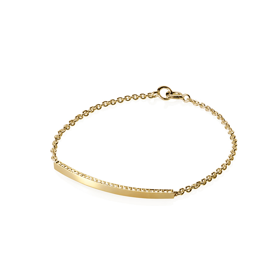 커브드 스틱 팔찌 (소) 14k CZ