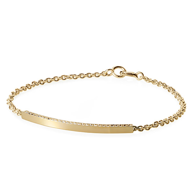 커브드 스틱 팔찌 (소) 14k CZ