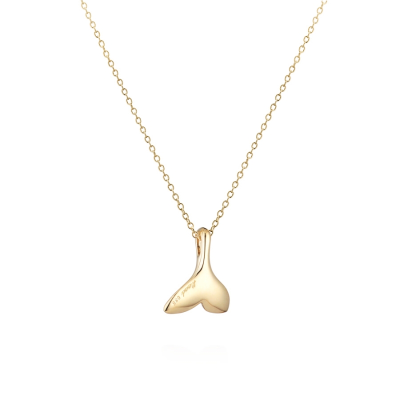 Whale tail Pendant 14k gold