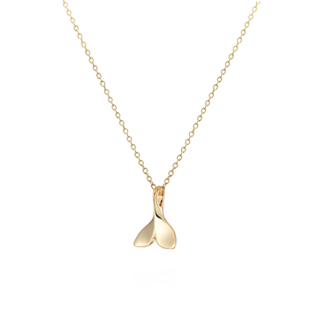 Whale tail Pendant 14k gold