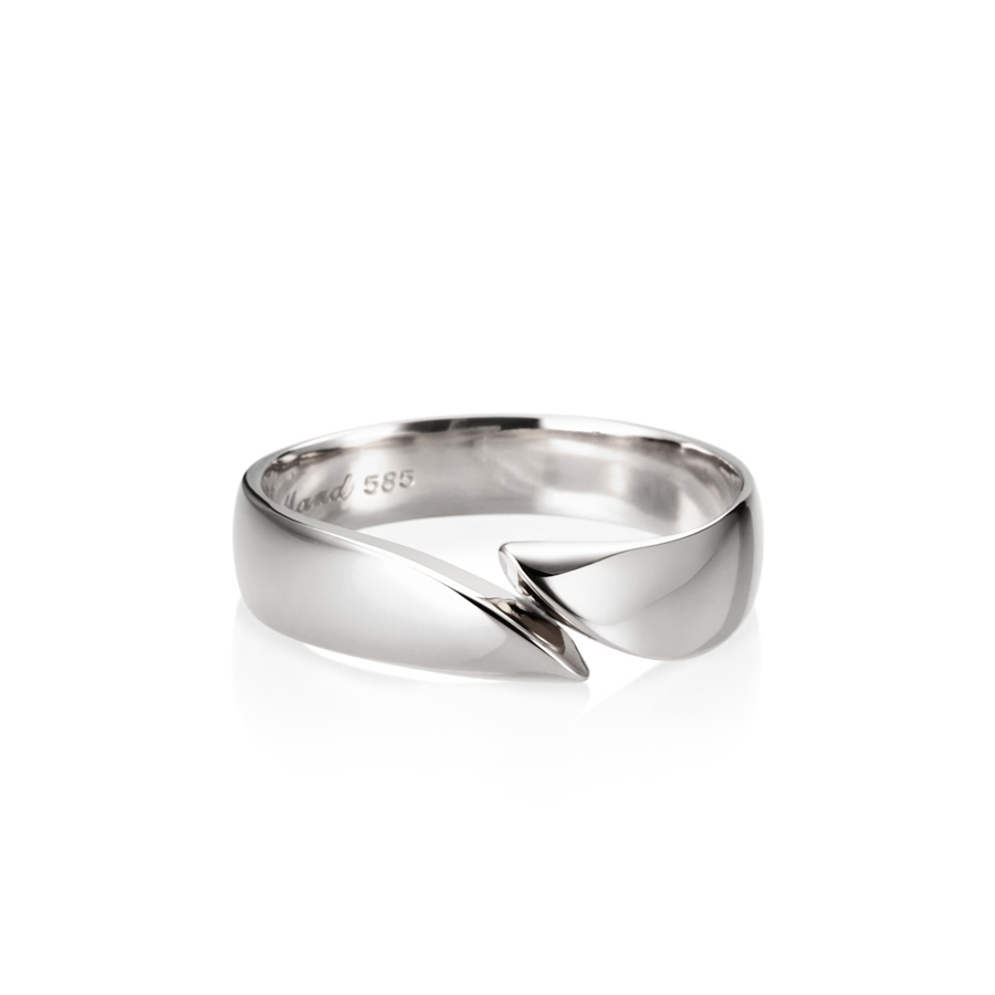 Cymbidium ring (L) 14k White gold