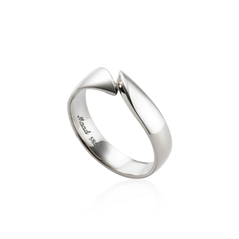 Cymbidium ring (L) 14k White gold