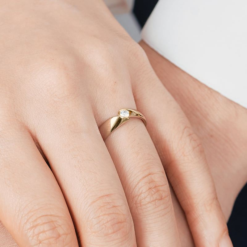 춘란 커플링 (대+소) 14k 0.1ct & flat