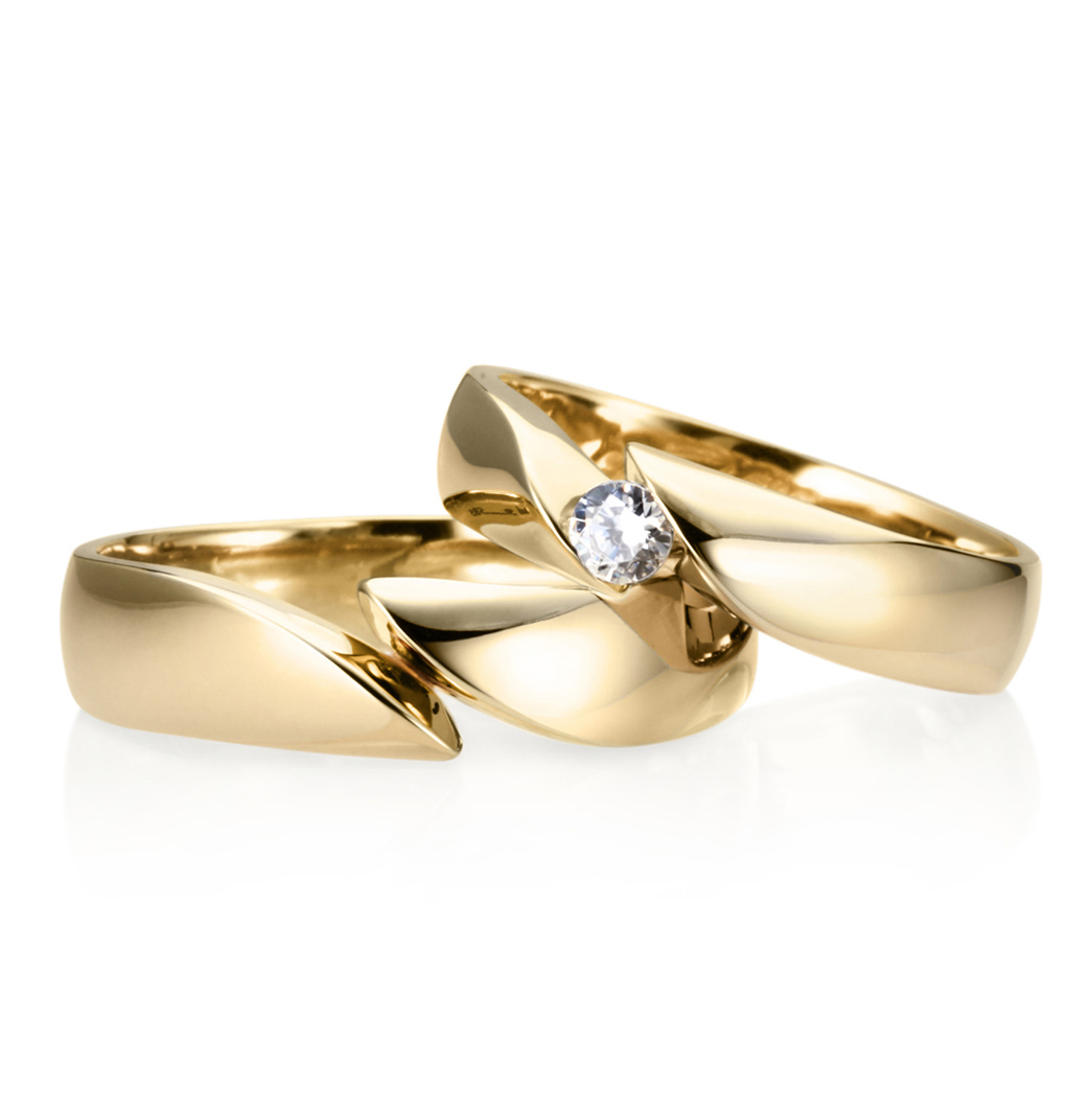 춘란 커플링 (대+소) 14k 0.1ct & flat
