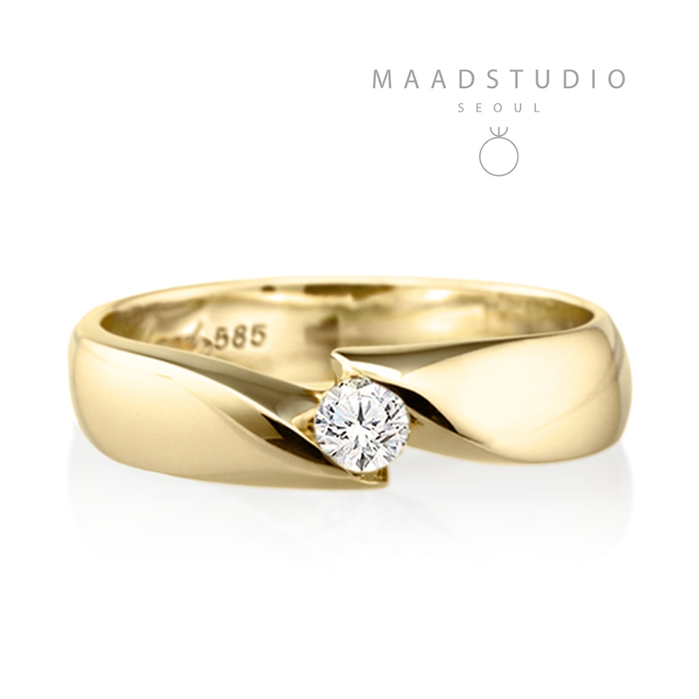 Cymbidium Solitaire ring (S) CZ 0.1ct 14k gold