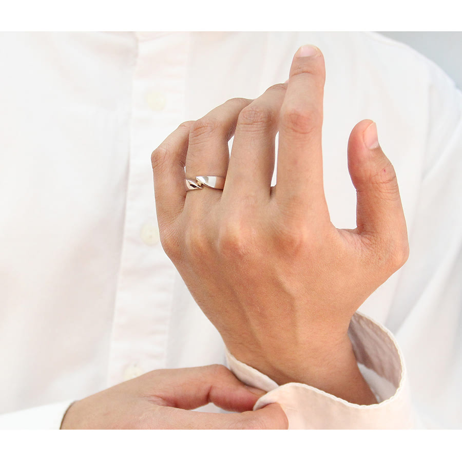 춘란 커플링 (대+소) Silver_925 0.1ct & flat