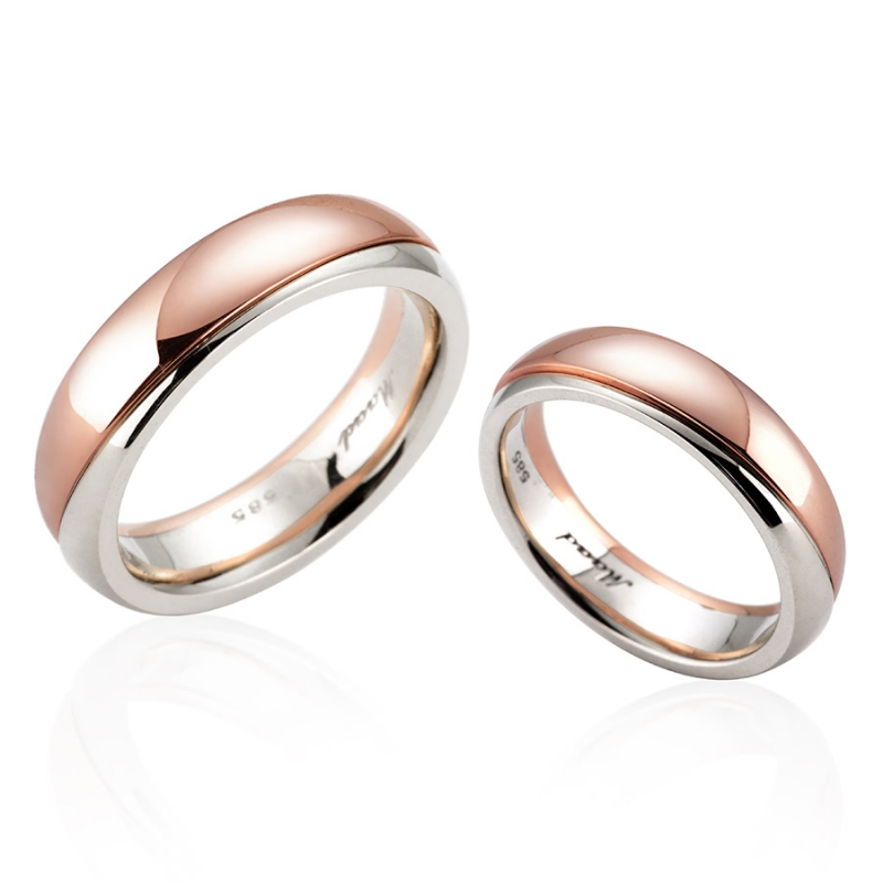 Doban wedding ring Set (L&S) 14k gold combi