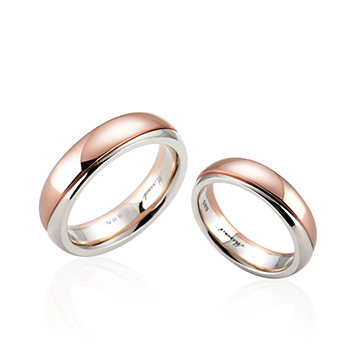 Doban wedding ring Set (L&S) 14k gold combi