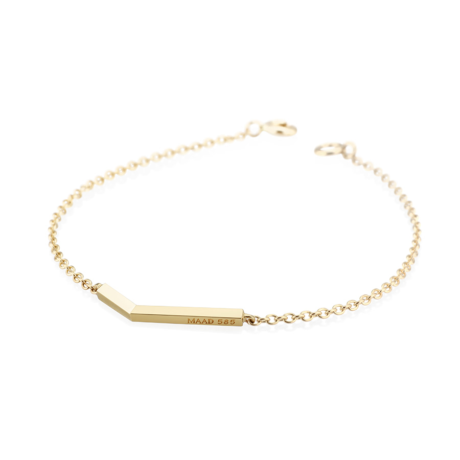 Check II bracelet (S_slim) 14k gold